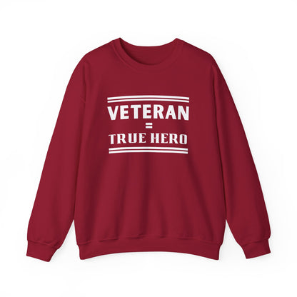 Veteran = True Hero | Unisex Heavy Blend Crewneck Sweatshirt