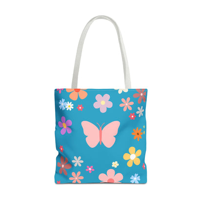 Butterfly in Flowers - Tote Bag