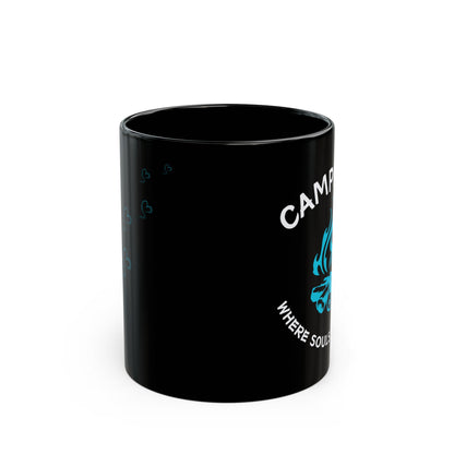 Campfire Soul Healing Black Mug | Blue | Ceramic Mug | 11 oz