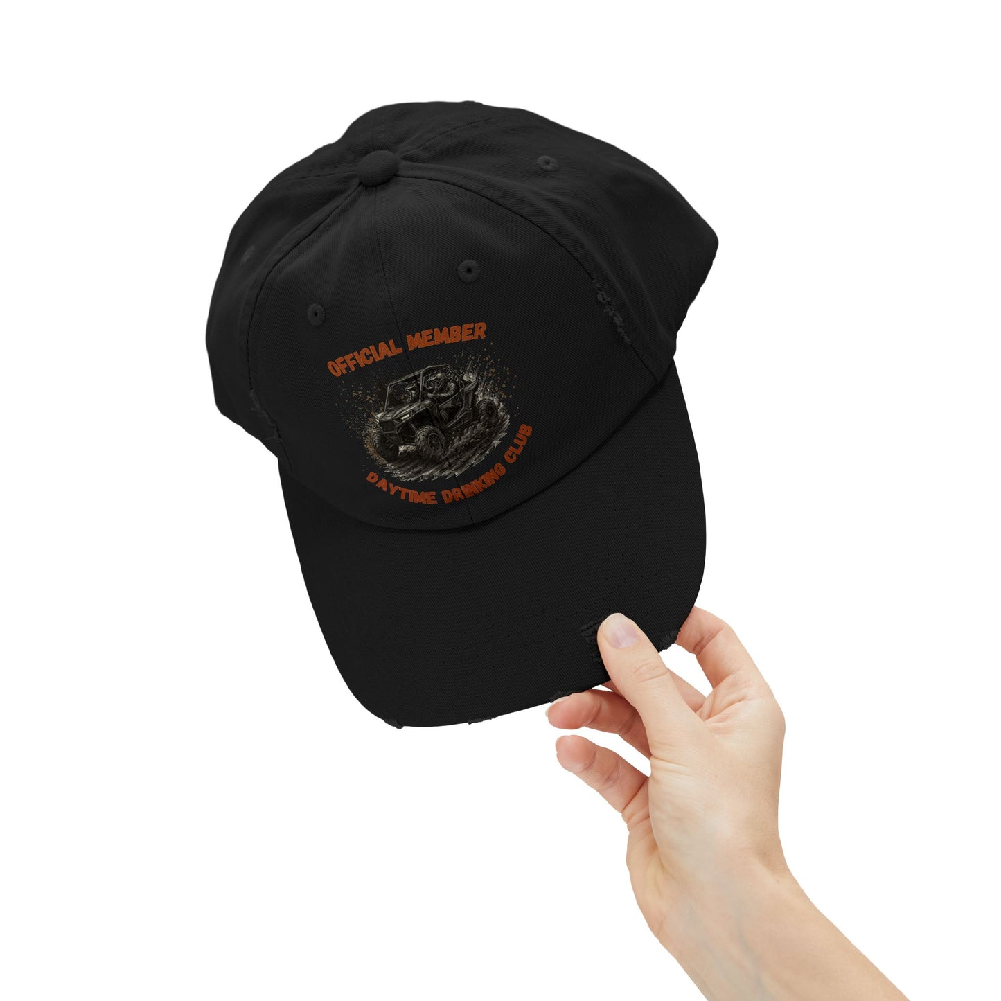 VIP Daytime Drinking Club | Side-by-Side Image | Unisex Distressed Cap