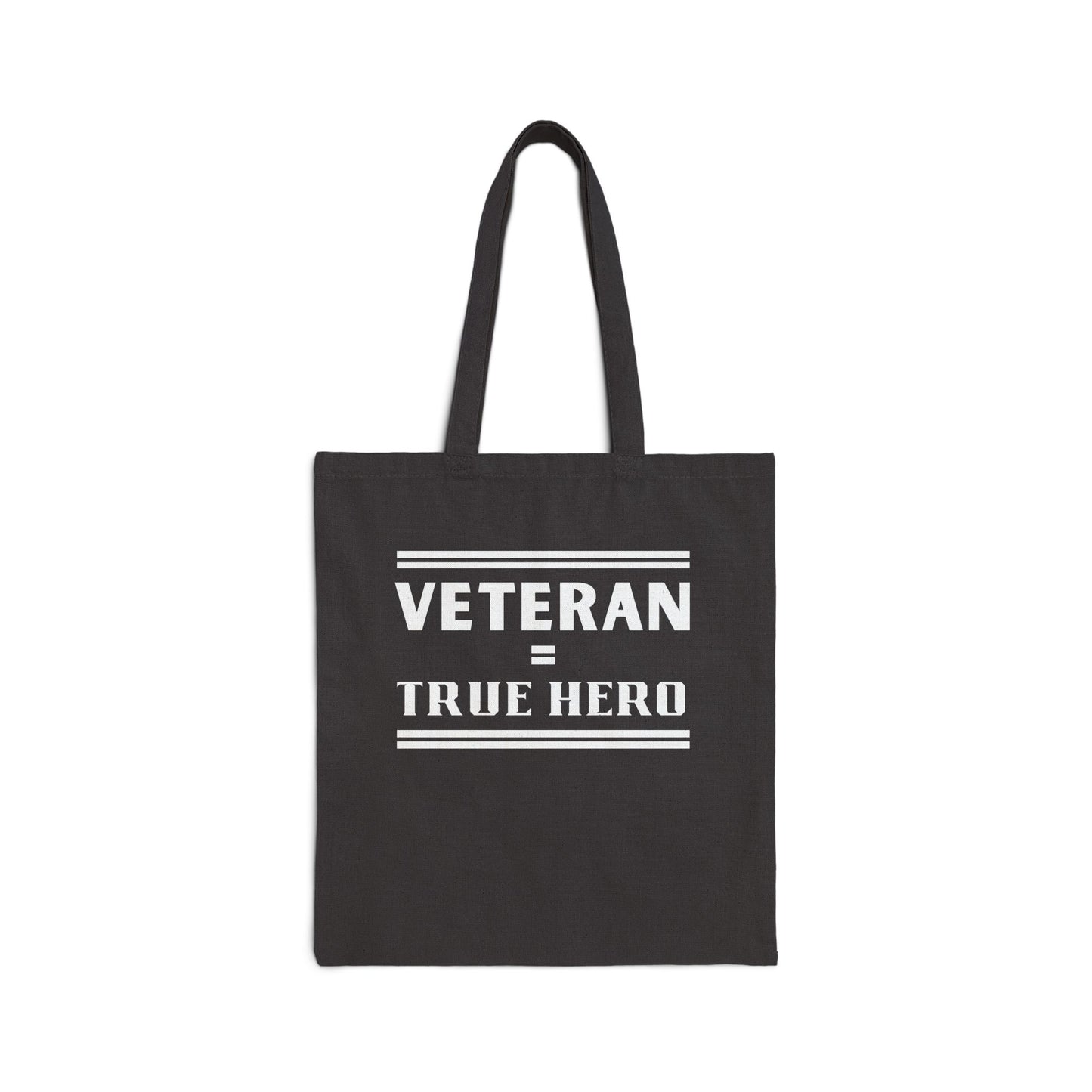 Veteran True Hero - Cotton Canvas Tote Bag, Black