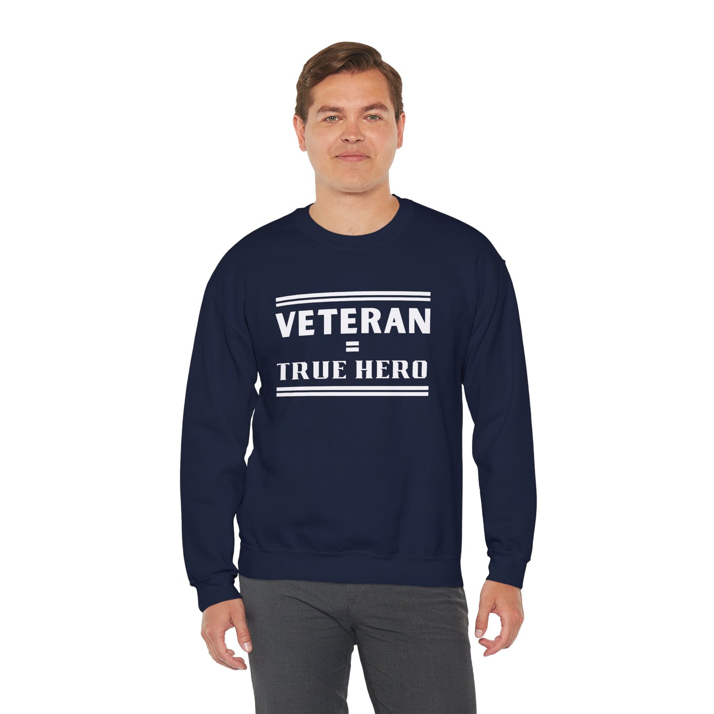 Veteran = True Hero | Unisex Heavy Blend Crewneck Sweatshirt