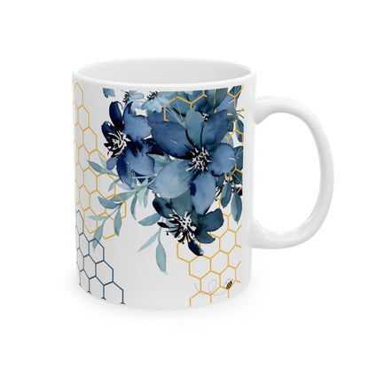 Gnome | Daisy | Blue Flowers | Ceramic Mug | 11 oz