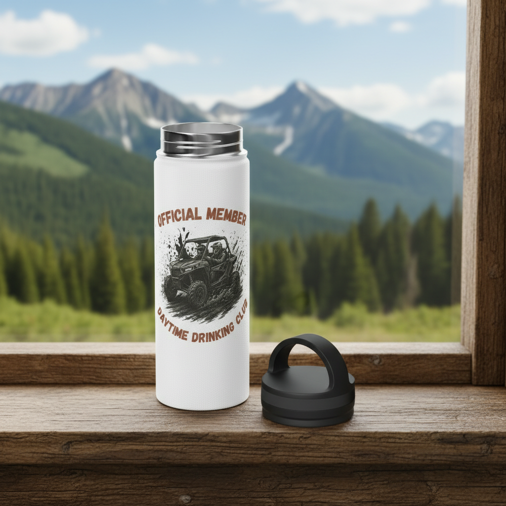VIP Daytime Drinking Club | Side-by-Side Image | Stainless Steel Water Bottle | 12oz | 18oz | 32oz