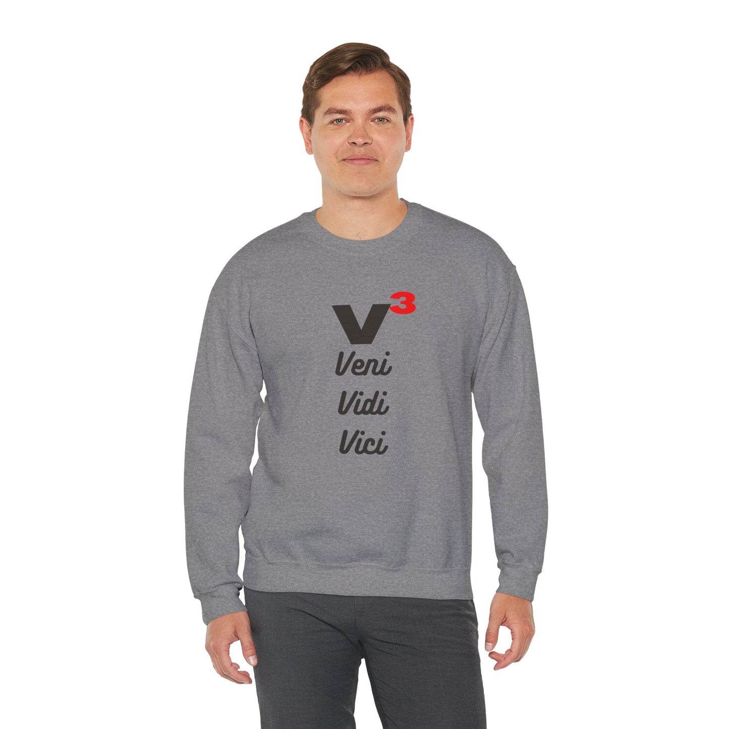 Veni, Vidi, Vici | V-Cubed | Unisex Heavy Blend Crewneck Sweatshirt