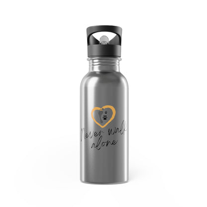 Never Walk Alone - Stainless Steel Water Bottle With Straw, 20oz