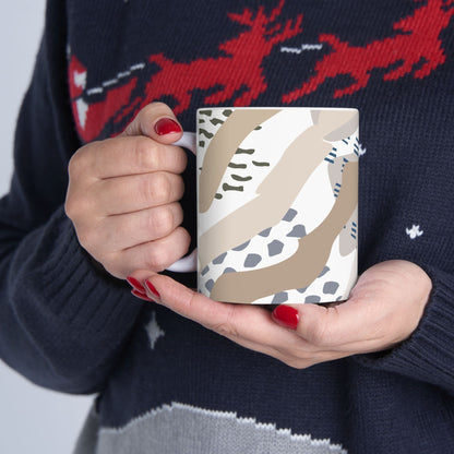 Retro Art | Flows of Creams | Ceramic Mug | 11 oz