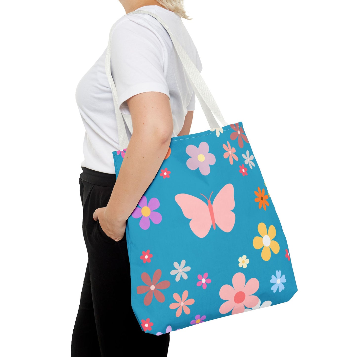 Butterfly in Flowers - Tote Bag