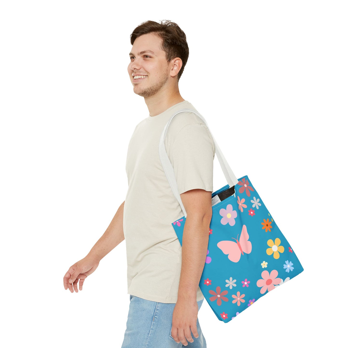 Butterfly in Flowers - Tote Bag