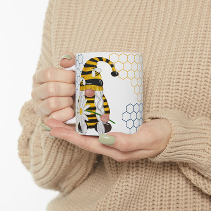 Gnome | Daisy | Blue Flowers | Ceramic Mug | 11 oz