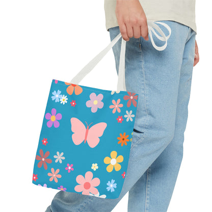 Butterfly in Flowers - Tote Bag