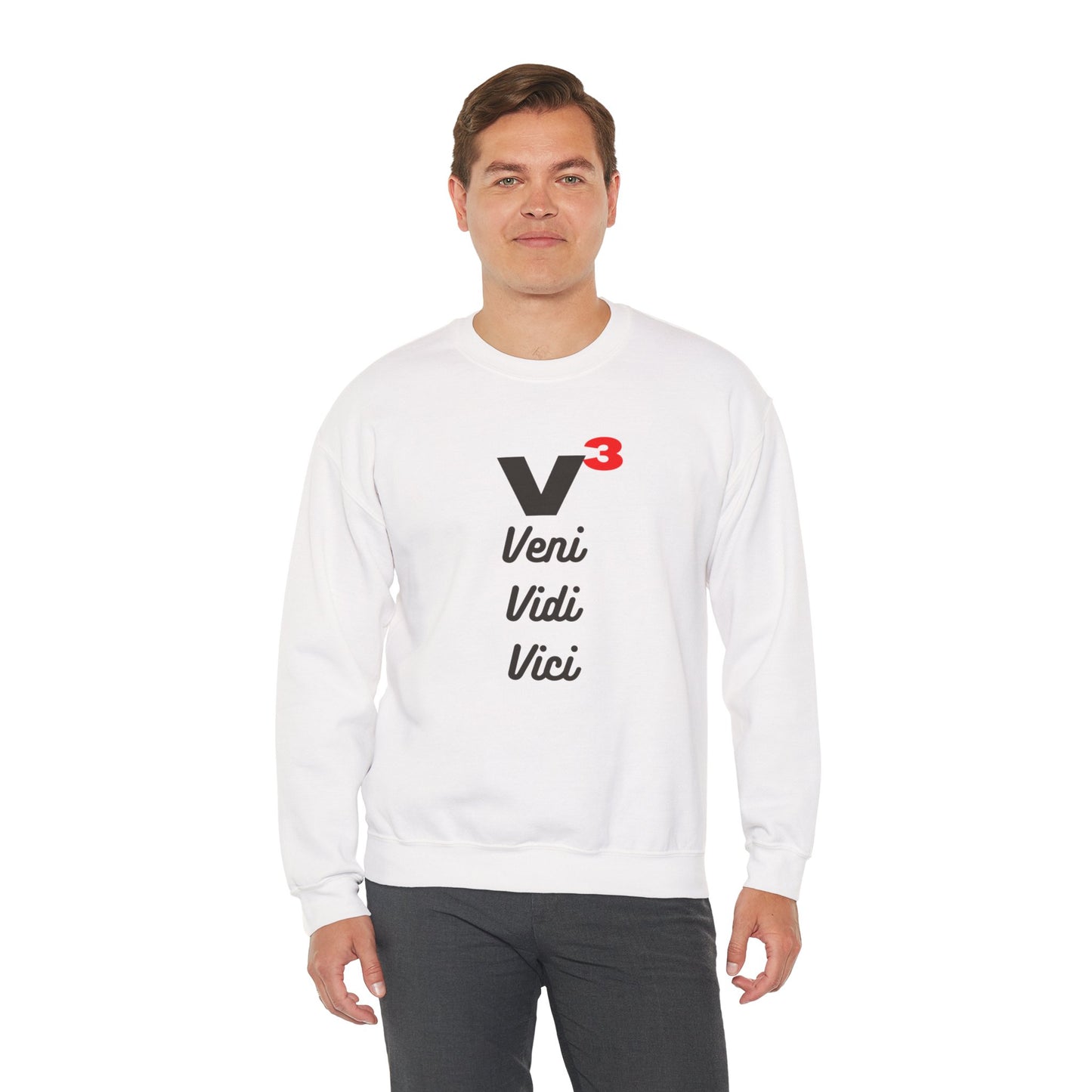 Veni, Vidi, Vici | V-Cubed | Unisex Heavy Blend Crewneck Sweatshirt