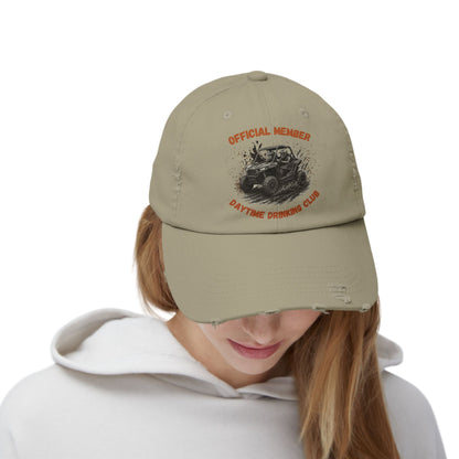 VIP Daytime Drinking Club | Side-by-Side Image | Unisex Distressed Cap