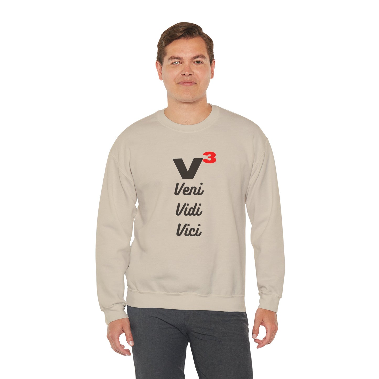 Veni, Vidi, Vici | V-Cubed | Unisex Heavy Blend Crewneck Sweatshirt
