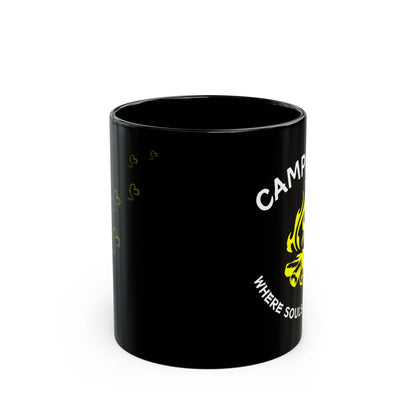 Campfire Soul Healing Black Mug | Yellow | Ceramic Mug | 11 oz