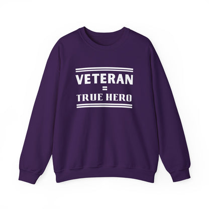 Veteran = True Hero | Unisex Heavy Blend Crewneck Sweatshirt
