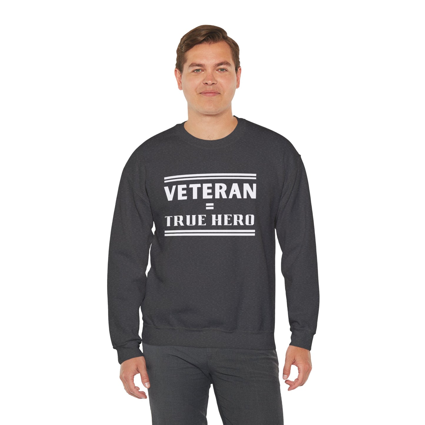 Veteran = True Hero | Unisex Heavy Blend Crewneck Sweatshirt