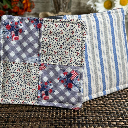 Original Coasters - Patriotic 2 pack - Floral w/Checker Flags