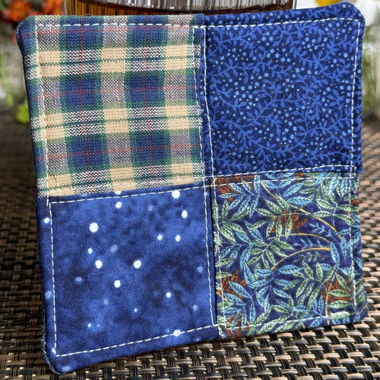 Original Coasters - Upcycled 1 pack - Blue/Green Blocks Combo