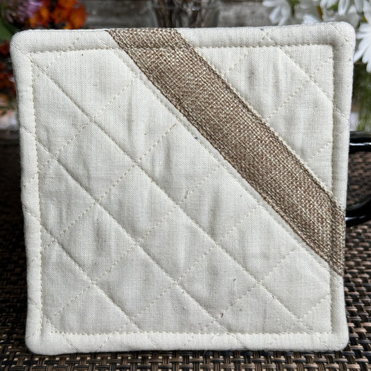 Original Coasters - Minimalistic 4 Pack - Creme w/Beige Stripe