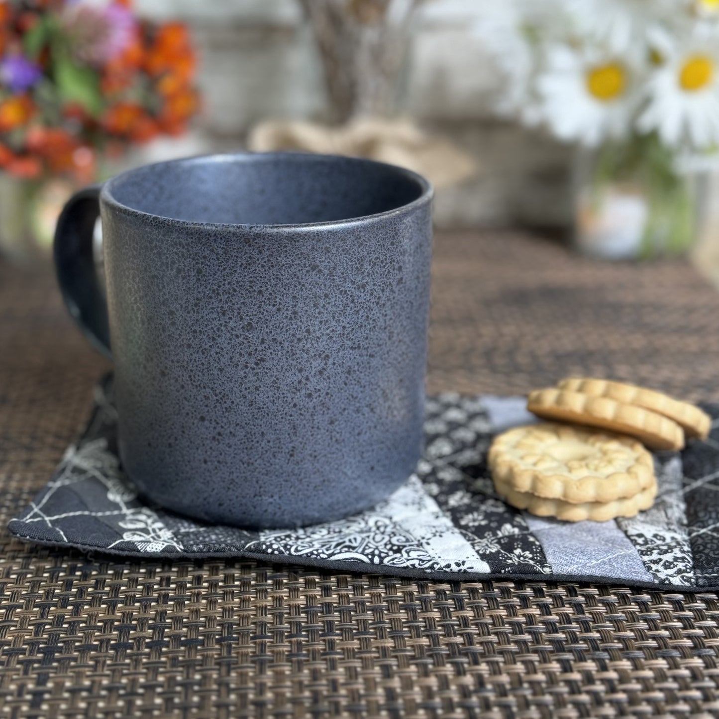 Coasters | Extra Large | Upcycled 1 Pack | Black/White Combo