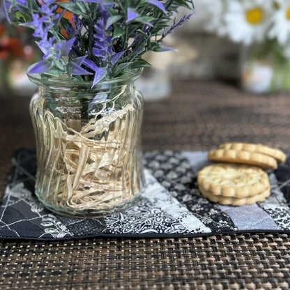Coasters | Extra Large | Upcycled 1 Pack | Black/White Combo