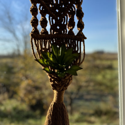 Macrame - Air Plant Hanger - Caramel Arrow