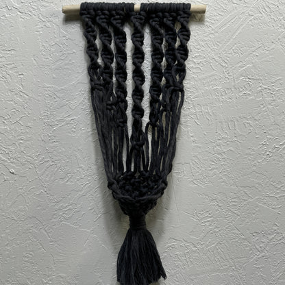 Macrame - Air Plant Hanger - Denim Blue Swirls