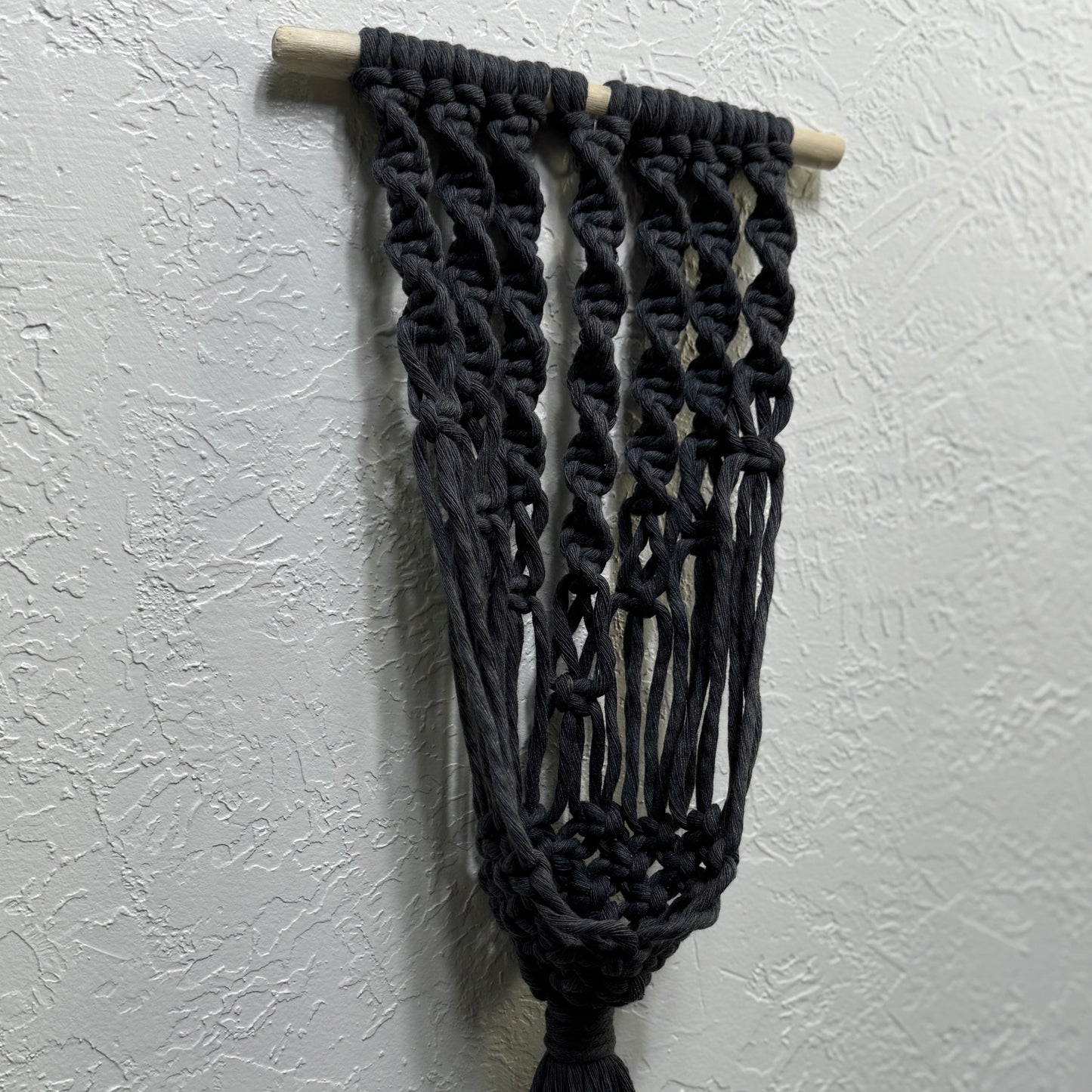 Macrame - Air Plant Hanger - Denim Blue Swirls