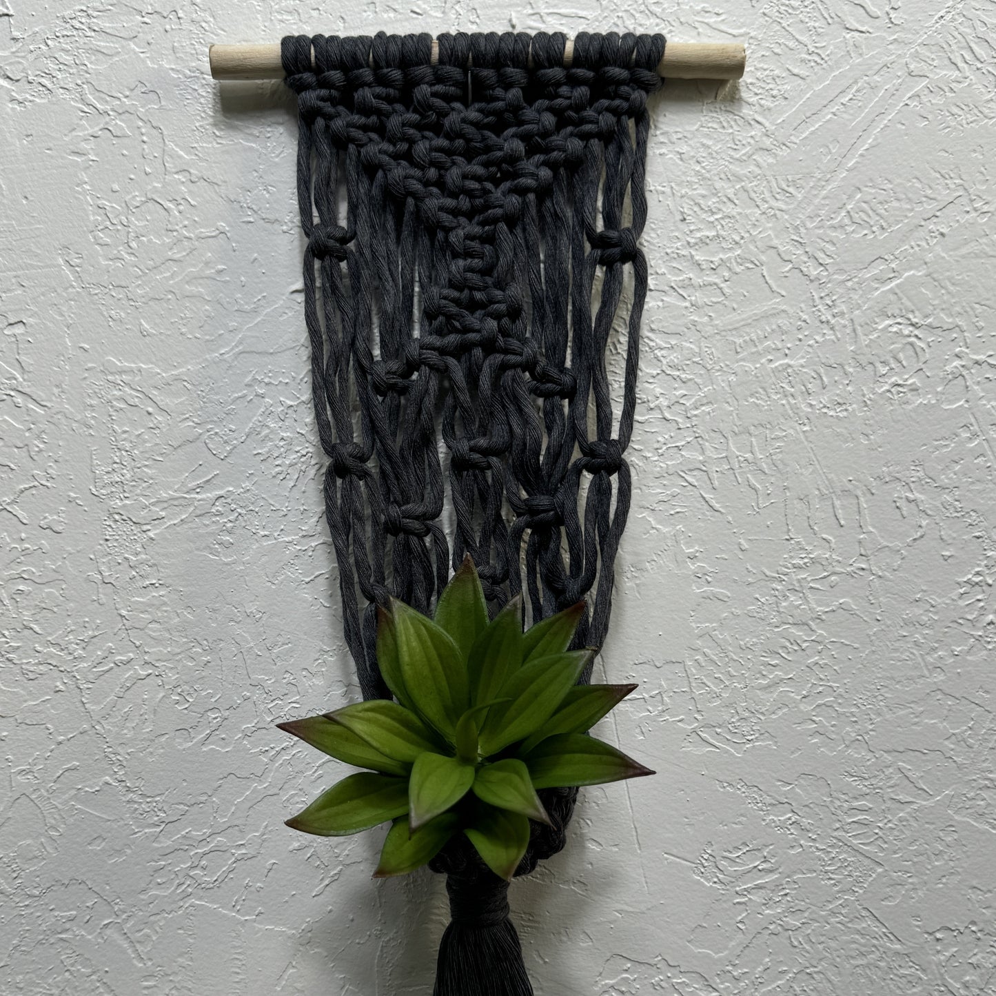 Macrame - Air Plant Hanger - Denim Blue Netting