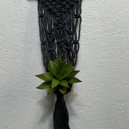 Macrame - Air Plant Hanger - Denim Blue Netting