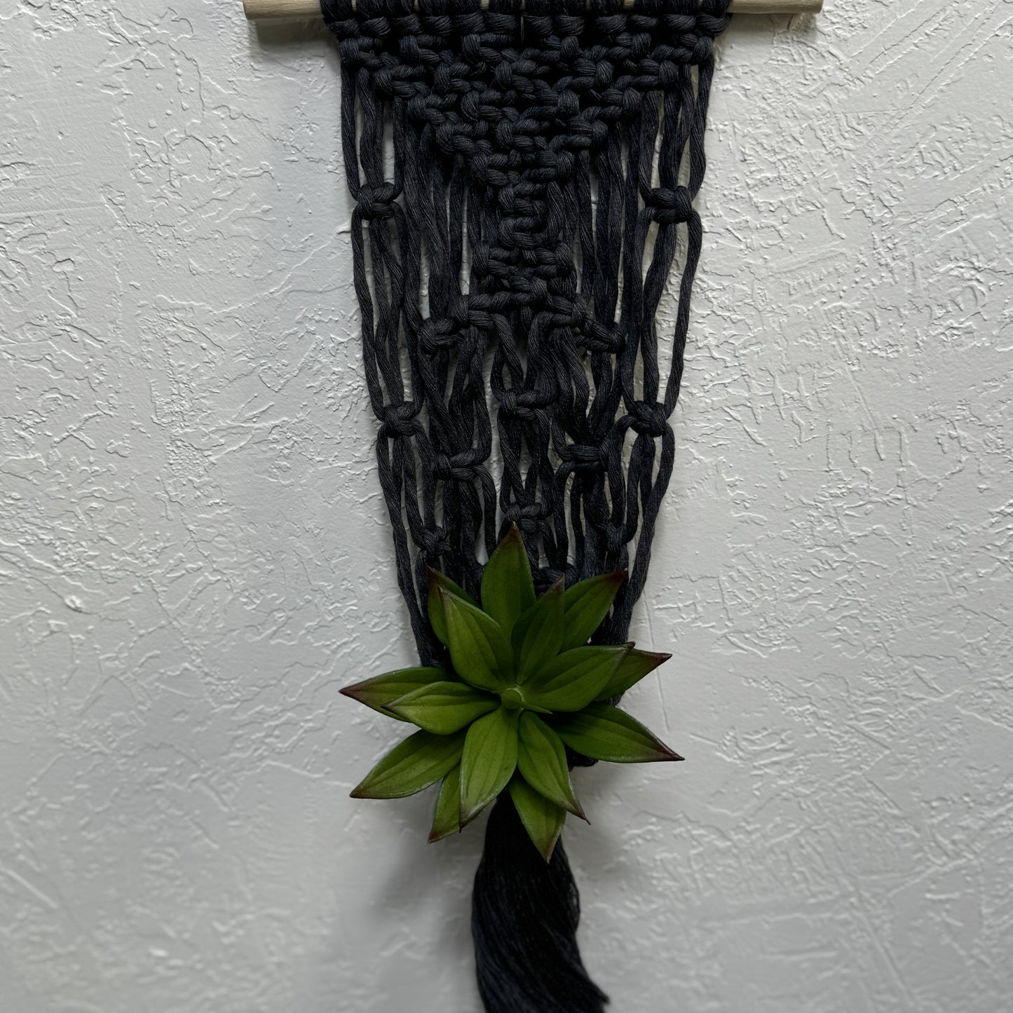 Macrame - Air Plant Hanger - Denim Blue Netting