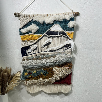 Macrame - Fiber Art - Mountain Clouds and Prairie