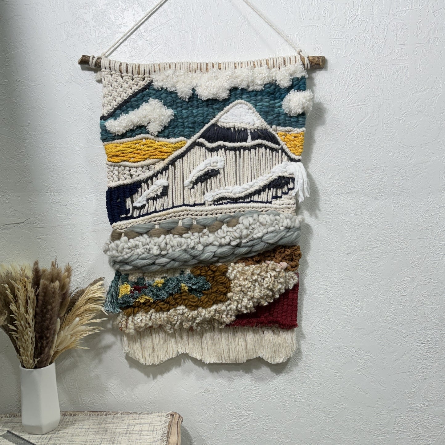 Macrame - Fiber Art - Mountain Clouds and Prairie