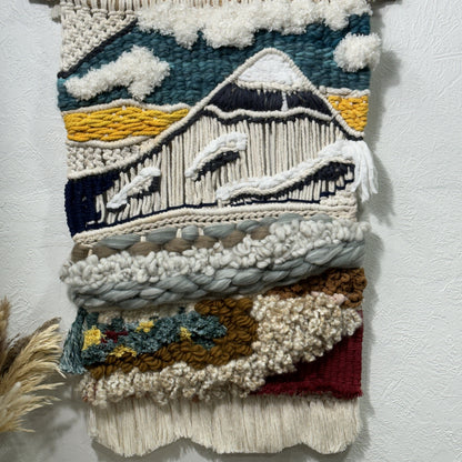 Macrame - Fiber Art - Mountain Clouds and Prairie