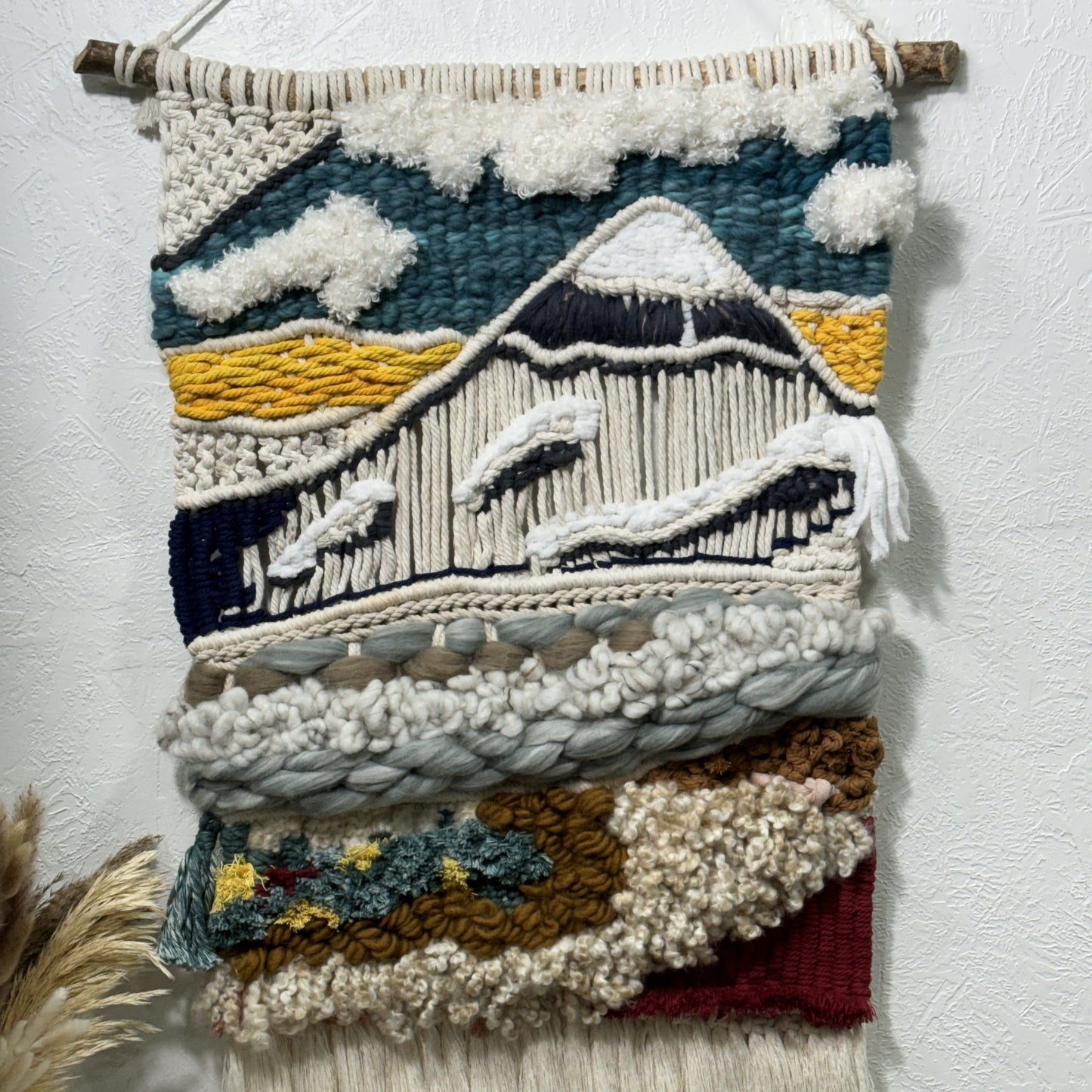 Macrame - Fiber Art - Mountain Clouds and Prairie