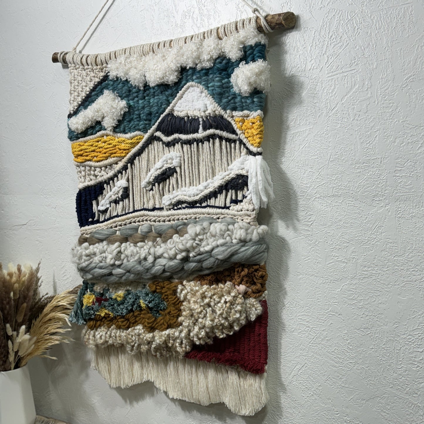 Macrame - Fiber Art - Mountain Clouds and Prairie