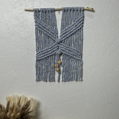 Macrame | Nursery Blue with Beads