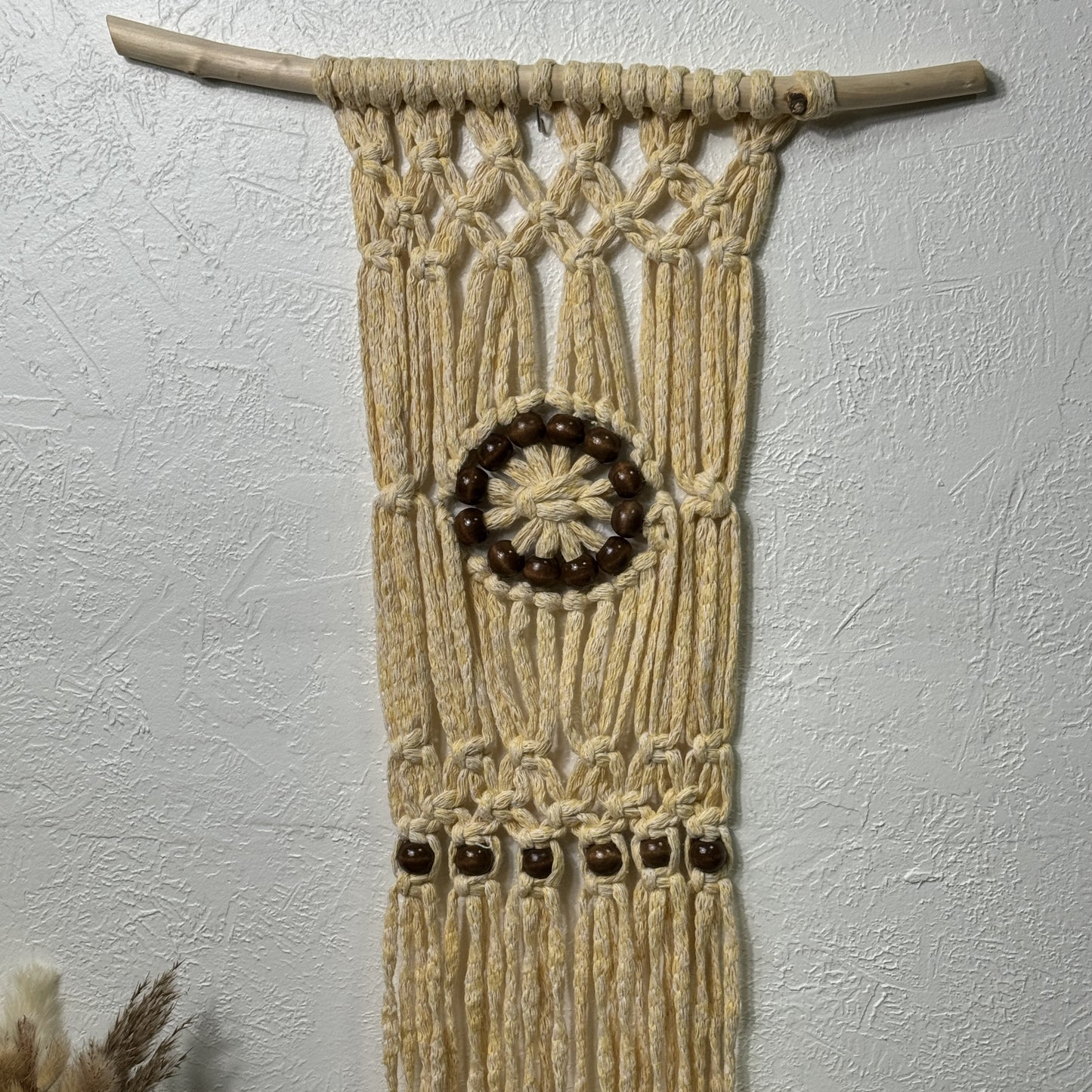 Macrame - Yellow Baby w/Beaded Circle