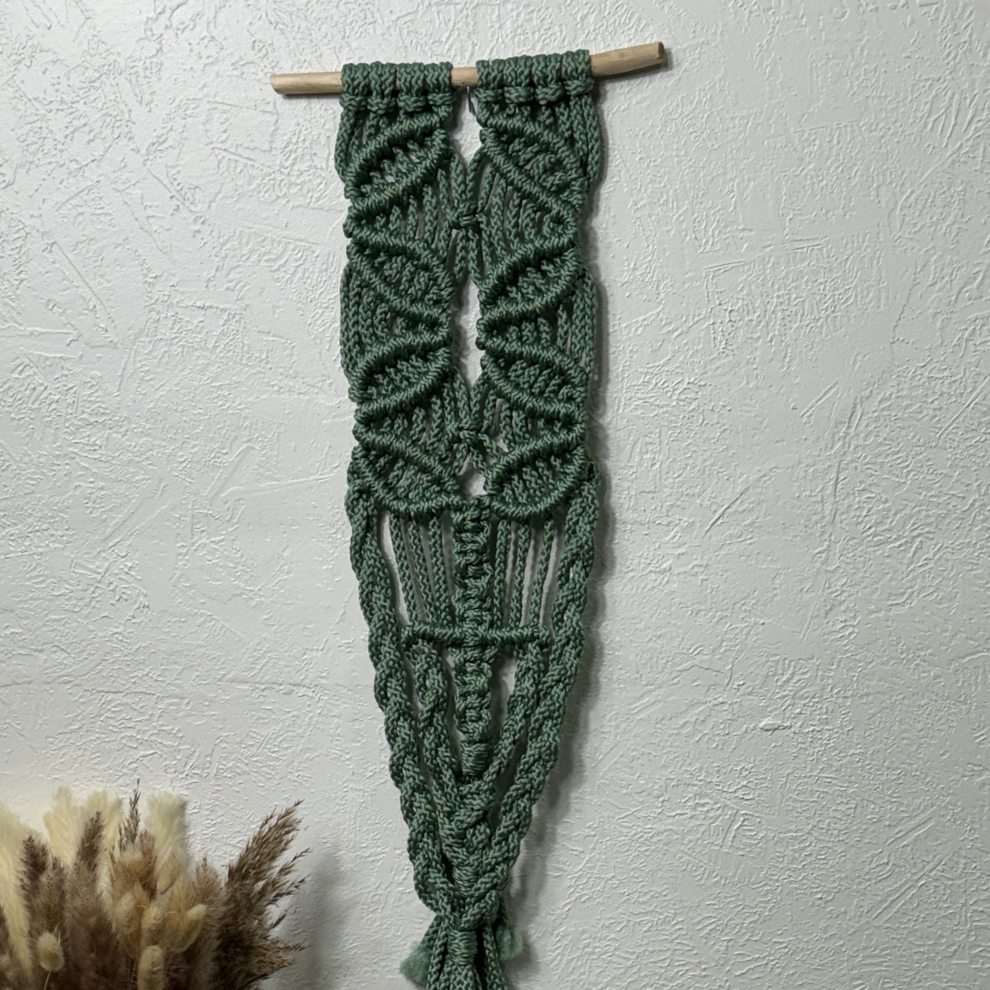 Macrame - Green Poly Floral Leaves