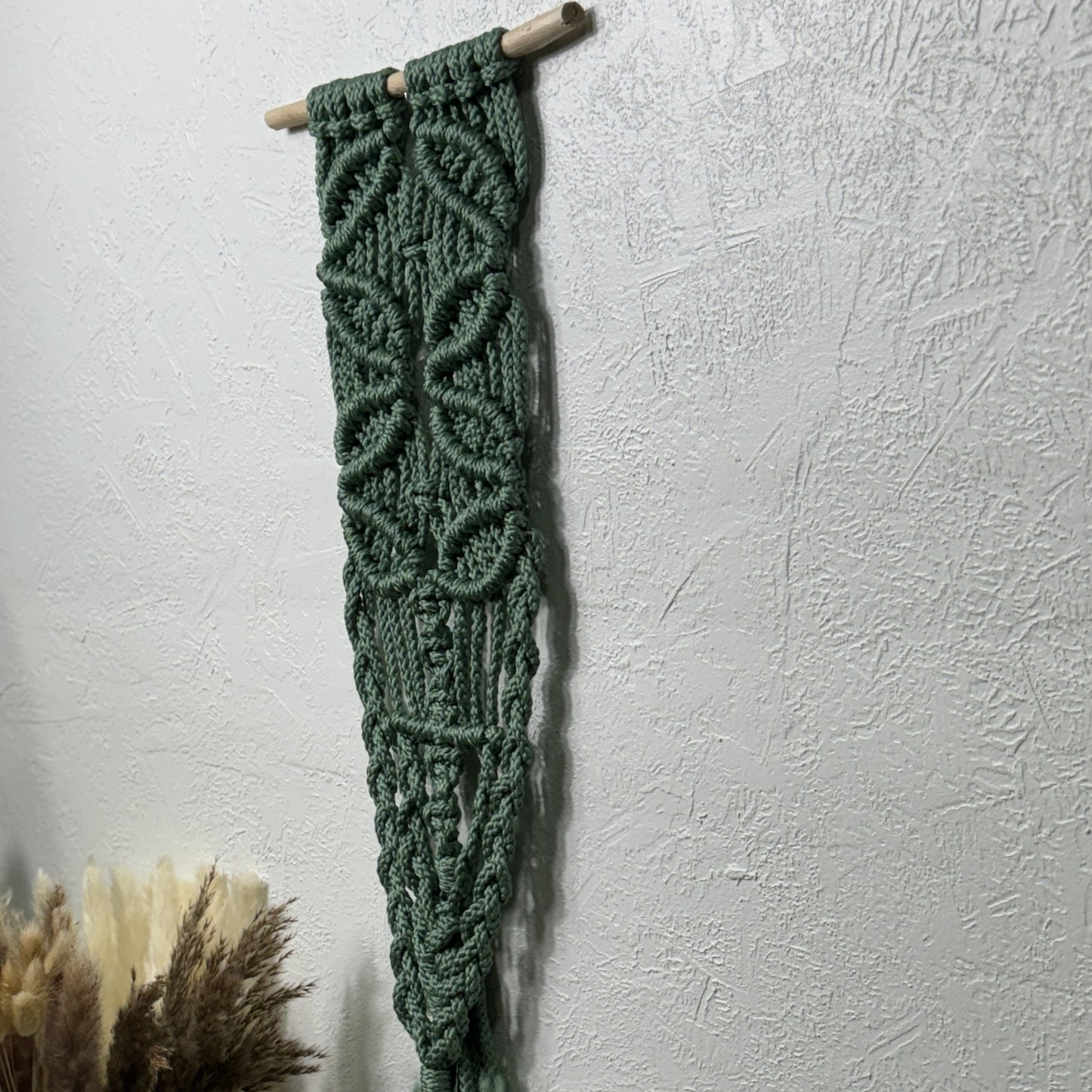 Macrame - Green Poly Floral Leaves