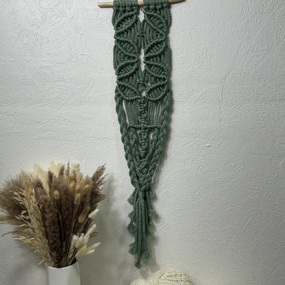 Macrame - Green Poly Floral Leaves