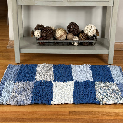 Rug | Skid Proof | Checkered Blue Hues