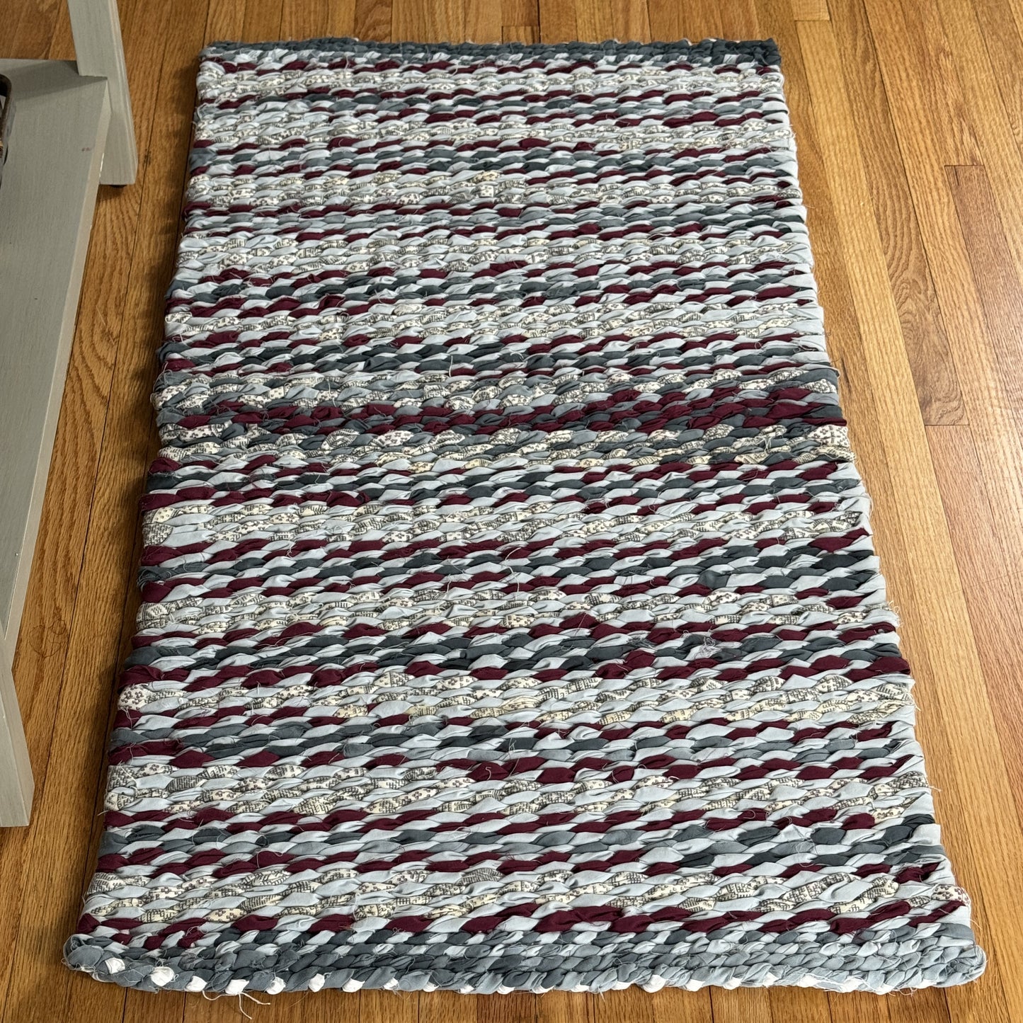 Rug | Skid Proof | Burgundy and Grays Stripes