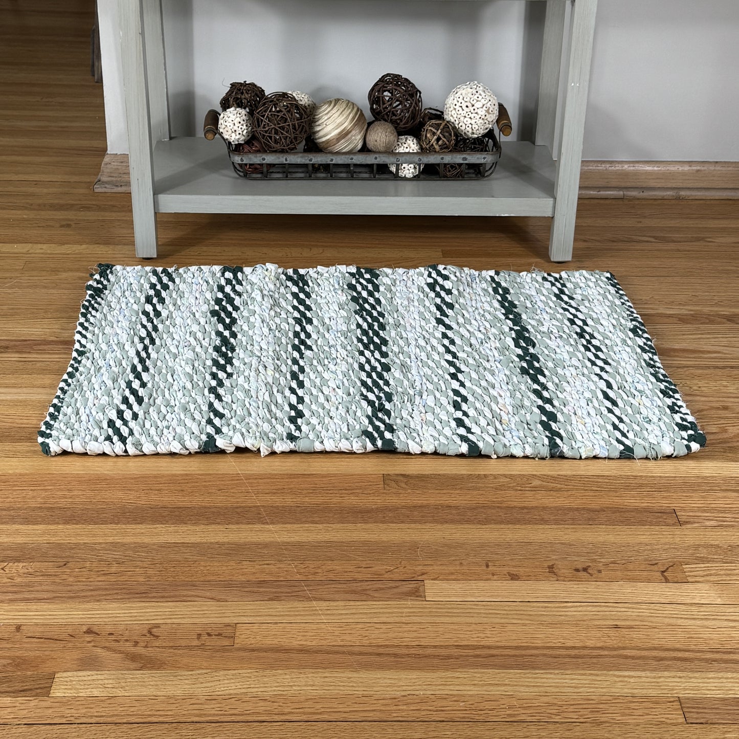 Rug | Skid Proof | Forest and Sage Green Stripes