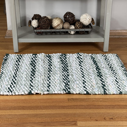 Rug | Skid Proof | Forest and Sage Green Stripes