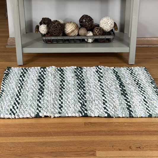 Rug | Skid Proof | Forest and Sage Green Stripes