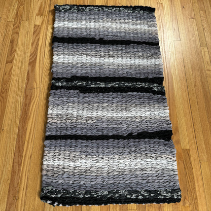 Rug | Skid Proof | Shades of Grey with Black Stripes