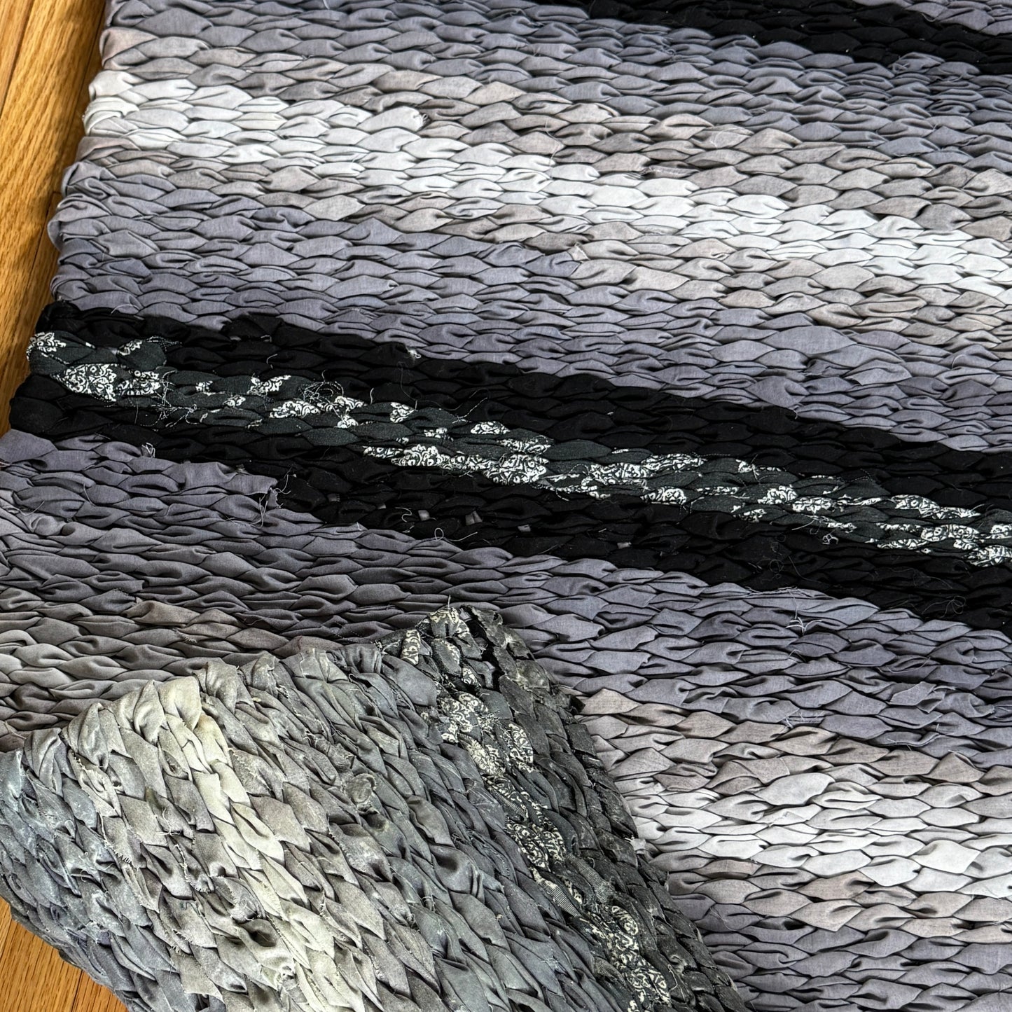 Rug | Skid Proof | Shades of Grey with Black Stripes