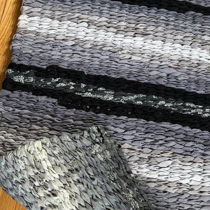 Rug | Skid Proof | Shades of Grey with Black Stripes